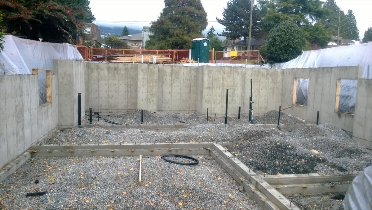 Foundation concrete forming at Ancell by Harewood Construction