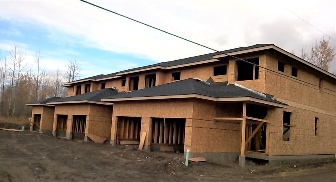 Multi-family housing framing by Harewood Construction